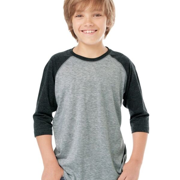 Youth Baseball Fine Jersey Three-Quarter Sleeve Tee Thumbnail